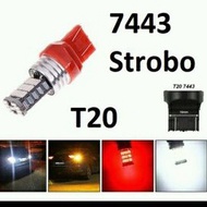 MERAH Led Brake Light T20 STR0B0 Red 4-leg 45-plug SMD Car Bulb