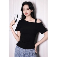 Bangkok Delivers Products Crop Top Short Sleeves Korean Version Of The Tide Tight Fit High Waist Thi