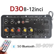 Amplifier Board Audio Bluetooth Usb Radio Tf Diy Subwoofer D10 + Tampilan Digital Led  Dual Mic Hifi