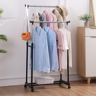 Stainless Steel Cloth Rack Standing Drying Cloth Rack Max Load 30kg (Double) Ampaian Baju Beroda