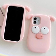 For iPhone 6S 7 8 6 Plus Case 3D Cartoon Cute Pig Silicone For iPhone 11 12 13 14 Pro Max XS XR XsMax Case Cover