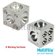 Steel Doming Block 2.75" x 2.75" - Dapping Block - 1 Unit With 6 Working Surfaces