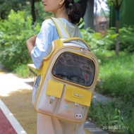 SG Hot Pet Backpack Large Space Breathable Transparent Cat Bag Summer Outing Anti-Collapse Multifunc