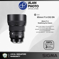 Sigma 85mm F1.4 DG DN Art Lens Sony E for Sony A7RM5 A7M4 A7M3 A7SM3 ZV-E1 A7c | Sigma Singapore Warranty