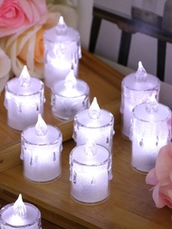 1個落淚形狀的led電子蠟燭燈,帶有塑料蠟樣設計
