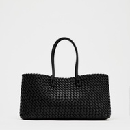 Free shipping ELONGATED WOVEN SHOPPER BAG Fashionable Top Handle Tote Bag Womens Shoulder Handbags L