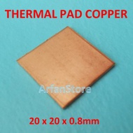 Thermal Pad Copper 20x20x0.8mm Copper Heatsink Radiator CPU GPU Etc.