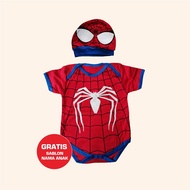 Spiderman Jumpsuit Jumper Baby Clothes Plus Beanie
