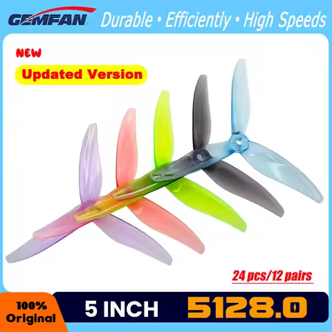 24pcs/12 pairs Gemfan 5128.0 5inch 3 Blade/Tri-Blade Propeller Props FPV Brushless Motor For RC FPV 