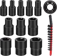 SEDY 11-Piece E-Torx Socket Set - Star Sockets Set with Socket Rail, External Torx Socket with Organ