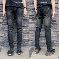 TPPJEANS DNJEANS Slim-fit Denim C127กางเกงยีนส์ทรงสลิมฟิตชาย ผ้ายืด เป้ากระดุม สีฟอกสนิม Size 26-36 