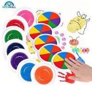 OPENMALL Washable Finger Paint Ink Pad for Kids Colorful Stamp Pad Toddler Handprint Art Craft Set C