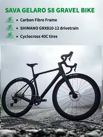 SAVA 26 New R21 Gelaro S8/S6 Gravel Road Bike, Adult All-Terrain Bicycle with A Carbon Fiber Frame A