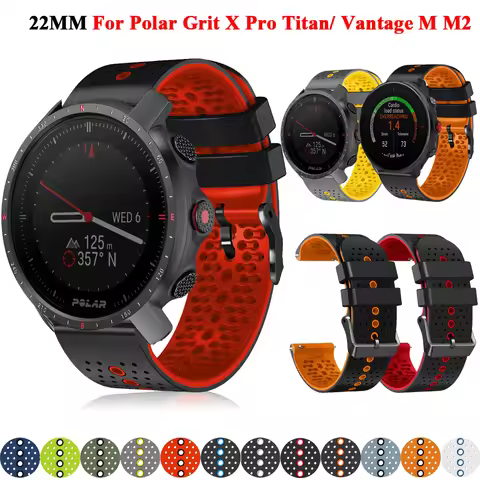 22mm Watch Strap For Polar Vantage M/M2 Bracelet Polar Grit X X Pro Titan Strap Smartwatch Silicone 