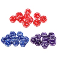 ✿ 10pcs 12 Sided Dice D12 Polyhedral Dice Family Party RPG Board Game Accessories Pub Club Game Acry