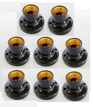 Bộ 8 Đuôi đèn tròn gắng tường tiêu chuẩn E27 27mm Trắng Đen