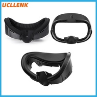 Upgrad AMVR PU Leather Face Mask Cover for Meta Quest 3 Facial Interface Ice Silk Fabric Replacement