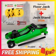 High Repair Tools Car COMBO Hydraulic Floor Jack 2.5 Ton + Jack Stand 3 Ton Heavy Duty 80mm - 350mm 