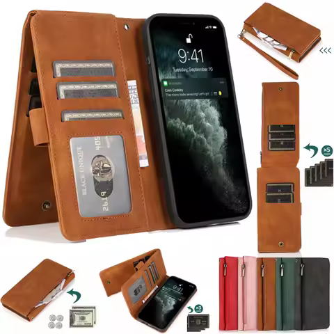 For VIVO Y93/Y93S/Y70/Y12/Y15/Y17/Y3S/X27 Pro/S1/V17 NEO/Y11 Ultra Thin Zipper Cover Wallet 8 Card M