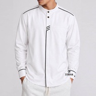 BAJU KOKO KENZ PRIA PANJANG MODEL TERBARU YODHA KEMEJA KOKO SHANGHAI POLOS SAGE PUTIH KATUN