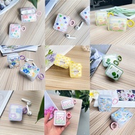 Square Fashion Flower AirPods Case For AirPods 1/2/3/Pro Pro2 Case AirPods 3 TPU Soft Apple Wireless Bluetooth Headset Anti drop AirPods Pro Case AirPods 3 Case With Hook