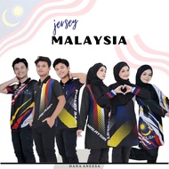 Tshirt Jersey Malaysia Muslimah &amp; Lelaki | Jersey Merdeka | Baju sukan | Tshirt lengan panjang perempuan