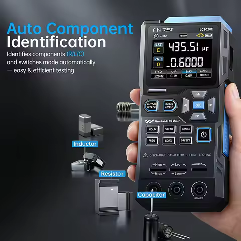 FNIRSI LC1020E Handheld Digital Bridge Tester Resistance Capacitance Inductance Electronic Component