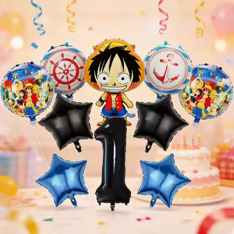One Pieces Theme Birthday Number Balloon Luffy Boys Girls Party Decoration Supplies Anime Figures Mo