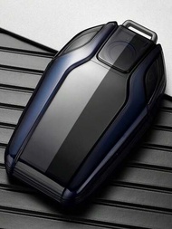 1只黑色tpu材質汽車鑰匙套,lcd屏幕鑰匙防掉落保護殼,適用於寶馬x1 X3 X5 X6 7系列汽車