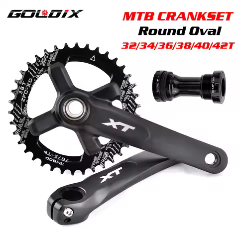 XT Bicycle Crankset 104BCD MTB Bike Crank Chainring Bike 170mm 175mm Black Round Oval 32T 34T 36T 38