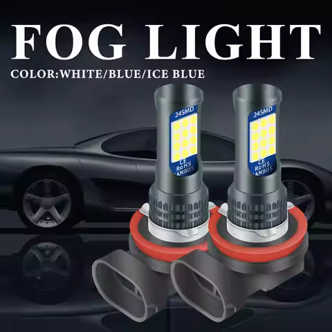2x Car Fog Lamp H8 H11 H9 LED Bulbs White Yellow Ice Blue Yellow 3030 Chip 24SMD DRL Driving Light L
