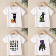 Enderman Minecraft Creative Cartoon Print Children Round Neck Shirt Boy and Girl Casual Tshirt Short