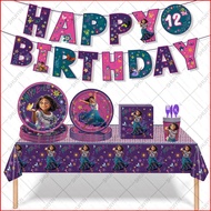 YB2 Disney Encanto Theme Disposable Tableware Cartoon Decoration Set Banner Cake Topper Cap Paper Pl
