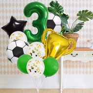 World Cup Soccer Balloon Set (Numbers 1-9 Available): Trophy + Soccer Balls Complete Party Decor Bun