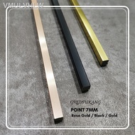 [readystock]◄♟✱Wainscoting DIY 100% Waterproof - Point 7mm (8ft Long) Rose Gold / Black / Gold