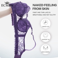 ECMLN Plus Size Women Lace Bra Sexy Bralette Underwear Push Up Strapless Lingerie Brassiere 80-105B/
