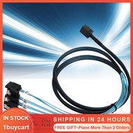 1buycart Mini SAS HD 12GB SFF‑8643 to 4 SATA LSI Adapter Card Cable 1m/1.1yd Woven Copper Replacemen