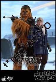 1/6 HOTTOYS MMS376 Star Wars 星球大戰 The Force Awakens Han Solo Chewbacca Set