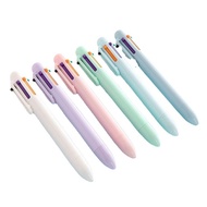 WRC 6pcs 6 in 1 Retractable Ballpoint Pen Multicolor Pen Writing Pen for School