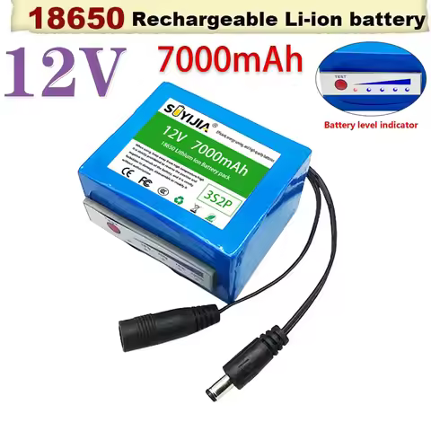 18650 Lithium Battery 3s2p 12v 7000mAh 11.1V/12.6V for Fish Finder Underwater Fishing Camera Portabl