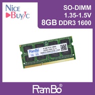 Rambo - 8GB SODIMM DDR3-1600 16-Chips 1.35-1.5V 電腦記憶體 內存條 for PC Notebook Laptop