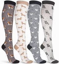 Women's Long Winter Warm Cotton Striped Thermal Socks Colourful Made in Italy, Cuddly Toys & Paws Se