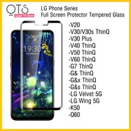 LG V20 V30 V30s V40 V50 V50s G7 G8 G8x G8s Velvet G9 5G ThinQ 5G Q60 K50 Full Screen Protector Tempe