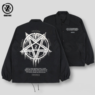 Jaket Parasut Metal Satanic Dewasa Pria Wanita Limited Edition / Jaket Coach Pentagram Bephomet / Co