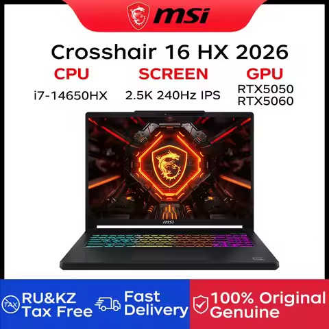 2026 MSI Crosshair 16 HX Gaming Laptop 16 Inch 2.5K QHD 240Hz IPS Screen Notebook I7-14650HX 16GB 1T