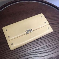 八五成新 正品 LOEWE 羅威 小羊皮粉膚色長夾