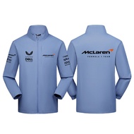 McLaren F1 Racing Jacket Mens Stand Collar Windproof Workwear Jacket Polyester Fiber Standard Fit Sp