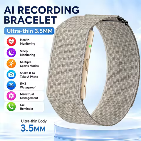 New No Screen Smart Bracelet With 79 Languages AI Audio Recordings Meeting Minutes 160+Sports Mode H