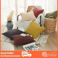 Qpickle  Cushion Cover Pillow Cover Solid Color Washed Cotton 30x50cm 45x45cm