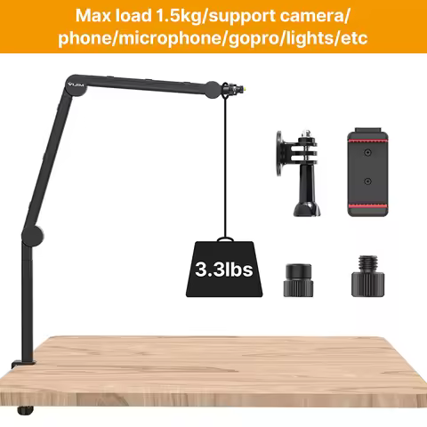 VIJIM LS24 Desktop Microphone Stand 360° Adjustable Suspension Boom Mic Arm With 1/4 Screw Photograp